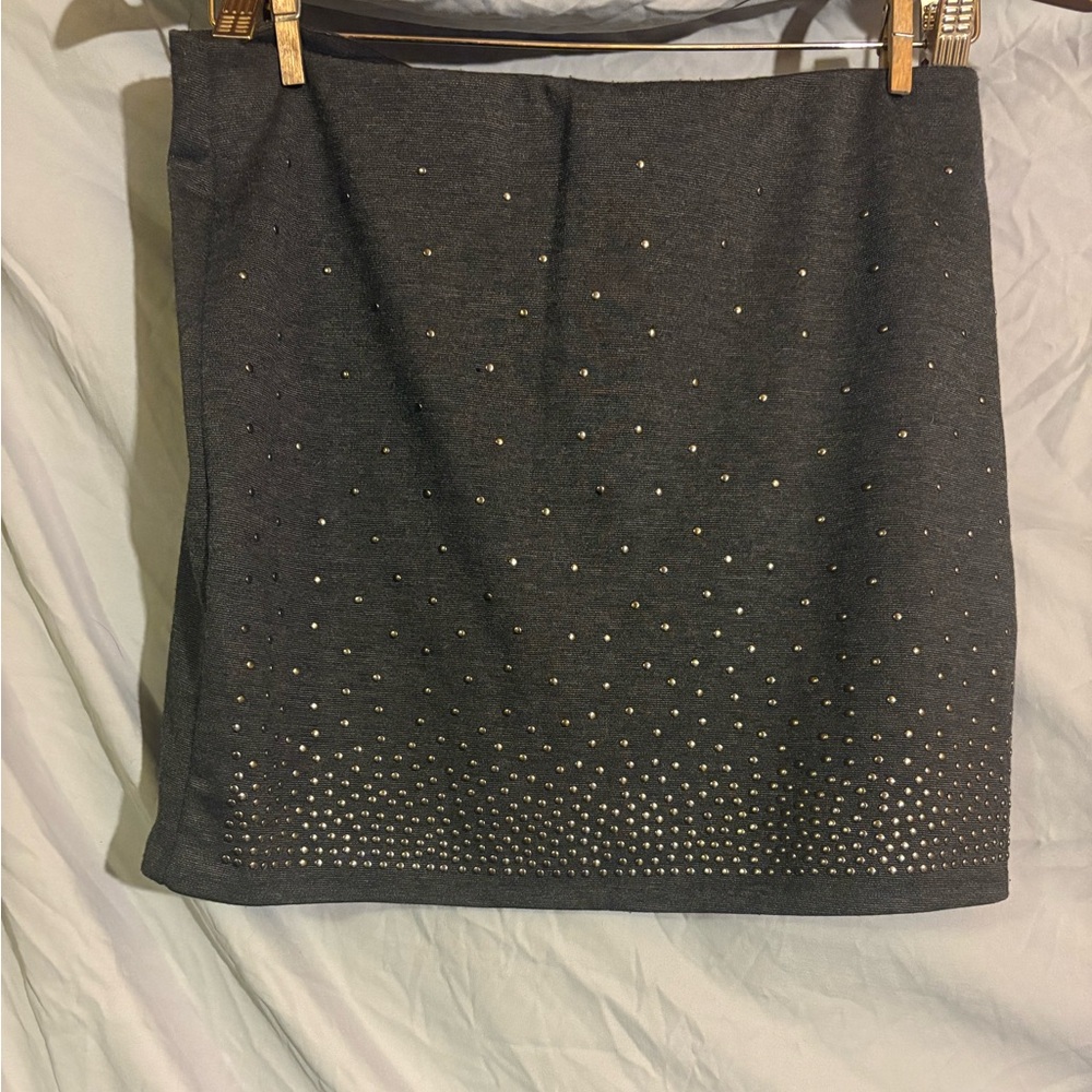 Forever 21 Charcoal Studded Pencil Skirt